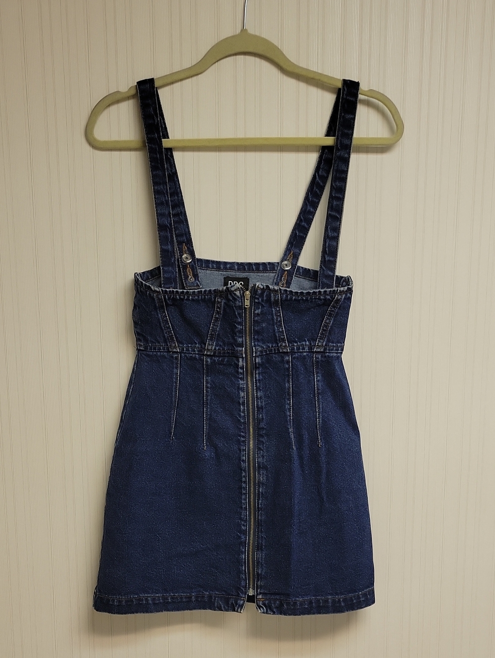 BDG Urban Outfitters Dark Blue Denim Zip Front Jumper XS School Girlhoodcore
